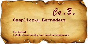 Csapliczky Bernadett névjegykártya