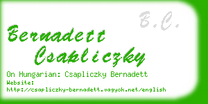bernadett csapliczky business card